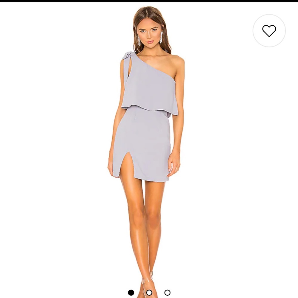 Revolve Jenna One Shoulder Dress in Grey